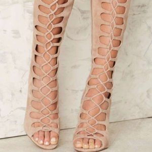Kendall & Kylie Suede Emma Lace Up Gladiator Boots 9.5